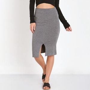 LNA Clothing Harley Slit Skirt Marengo Small